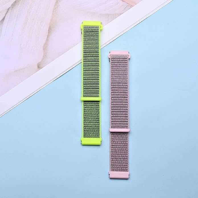 ANNEFIT Nylon Sport Loop Watch Bands, 2 Packs Quick Release Adjustable Strap 16mm 18mm 19mm 20mm 21mm 22mm 24mm