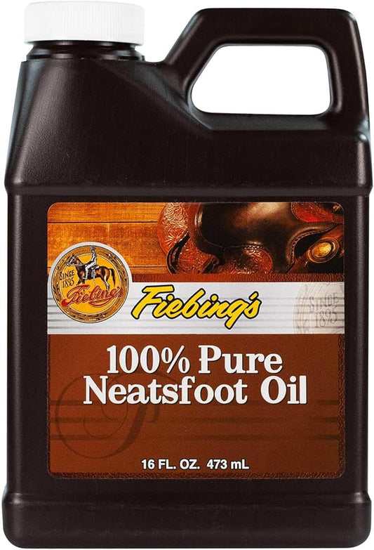 Fiebing's 100% Pure Neatsfoot Oil 16 oz - Leather Conditioner & Preservative with All Natural Animal Oil - Waterproof, Soften, Restore, & Strengthen Leathercraft Shoe, Boot, Belt, Saddle, Couch, Purse