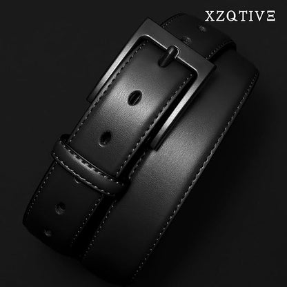 XZQTIVE TSA Belt For Men Metal Free Dress Belts Hypoallergenic Leather Belt With Black Buckle Nickle Free