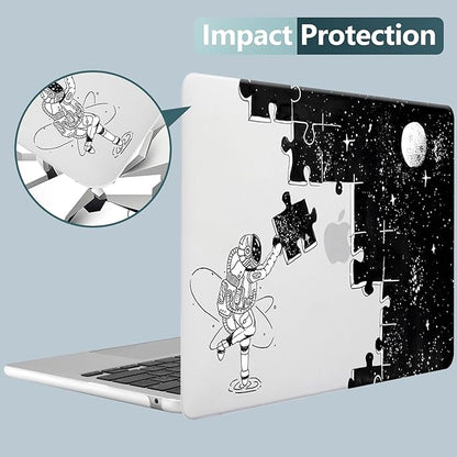 KEROM Compatible for MacBook Pro 13 Inch Case 2025 2024 2023 2022-2016 M2 M1 A2338 A2289 A2251 A2159 A1989 A1706 A1708, Cute Aesthetic Protective Plastic Hard Shell & Keyboard Cover, Space Puzzle