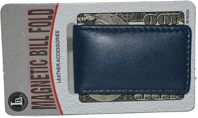 LB LEATHERBOSS Men's New Leather Strong Magnetic Money Clip