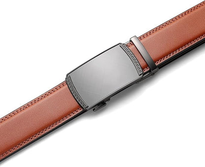 Founders & C Ratchet Belts for Men-Black/Brown Belt Leather 1 3/8" for Casual Dress-Micro Adjustable Belt