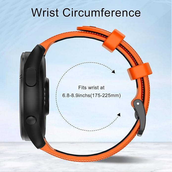 ISABAKE 22mm Watch Band for Gamrin Forerunner 265/Forerunner 255/Vivoactive 4 45mm/Venu 2/Venu 3, Silicone Quick Release Replacement Wristband