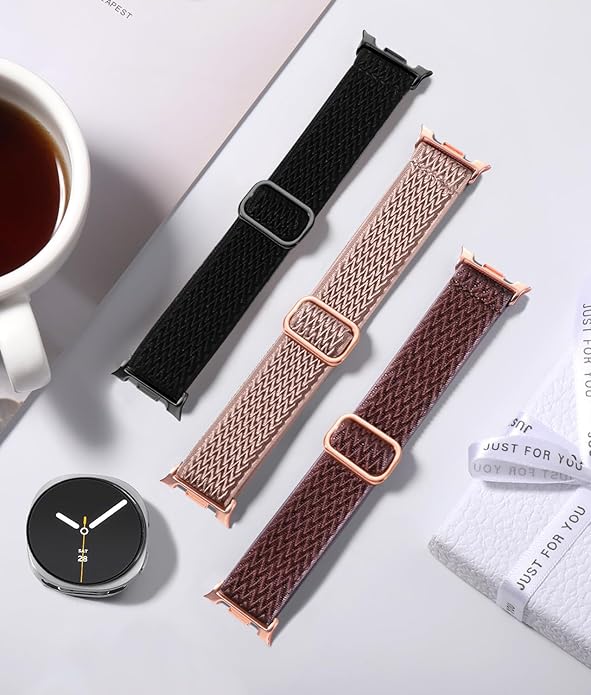 Lerobo Elastic Bands Compatible with Samsung Galaxy Watch 8 7 6 5 4 40mm 44mm/Galaxy Watch 8 Classic 6 4 Classic 43mm 47mm 42mm 46mm/5 Pro Band 45mm/Active 2,3 Pack 20mm Adjustable Nylon Sport Band