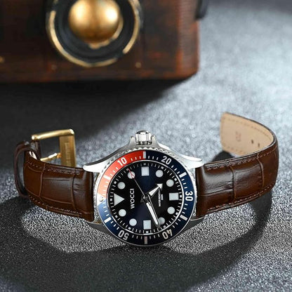 WOCCI Watch Bands, Top Grain Leather, Embossed Alligator Grain, Quick Release, Band Width 18mm 20mm 22mm