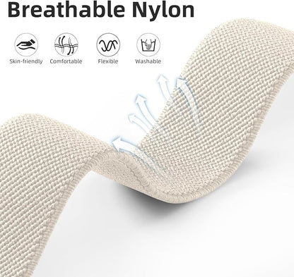 DaQin 3 Pack Nylon Watch Bands Compatible with 16mm 18mm 20mm 22mm Quick Release Watch Band, Adjustable Soft Stretchy Solo Loop Strap Elastic Braided Relacement Wristband for Men Women
