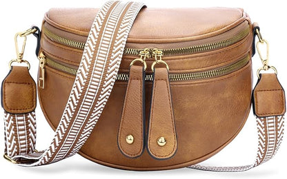 KKXIU Crossbody Sling Bag for Women Trendy Fanny Pack Vegan Leather Chest Bag | Trendy