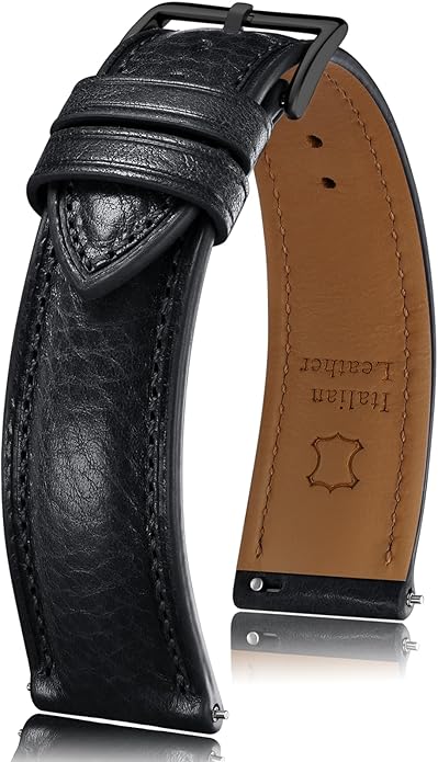 Getalia Italian leather Watch Band Tuscany Natural Vegetable-Tanned Full Grain Leather,14mm 16mm 18mm 19mm 20mm 21mm 22mm Quick Release Replacement Watch Straps for Men and Women Thick and Soft