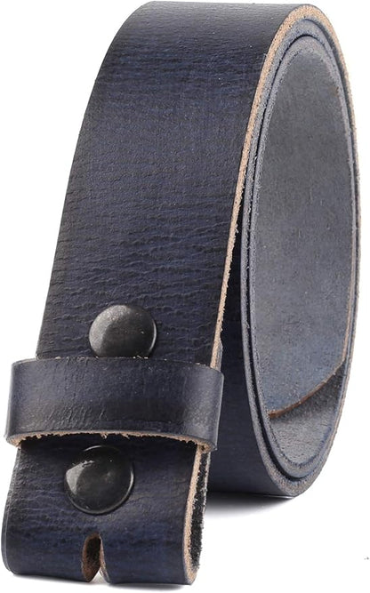 F&L CLASSIC Belt for buckle men Snap on Strap Full Grain One Piece Leather no buckle,1 1/2" Wide, USA