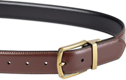 Tommy Hilfiger Men's Reversible Leather Belt, 2‑in‑1 Design for Dress Or Casual Wear
