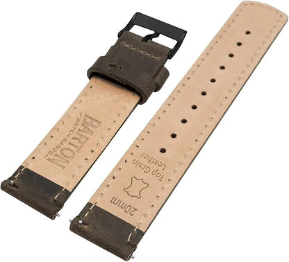 BARTON WATCH BANDS - Top Grain Leather Watch Bands Compatible with Apple Watch Models - 1, 2, 3, 4, 5, 6, 7, 8, 9, 10, SE, Ultra & Ultra 2