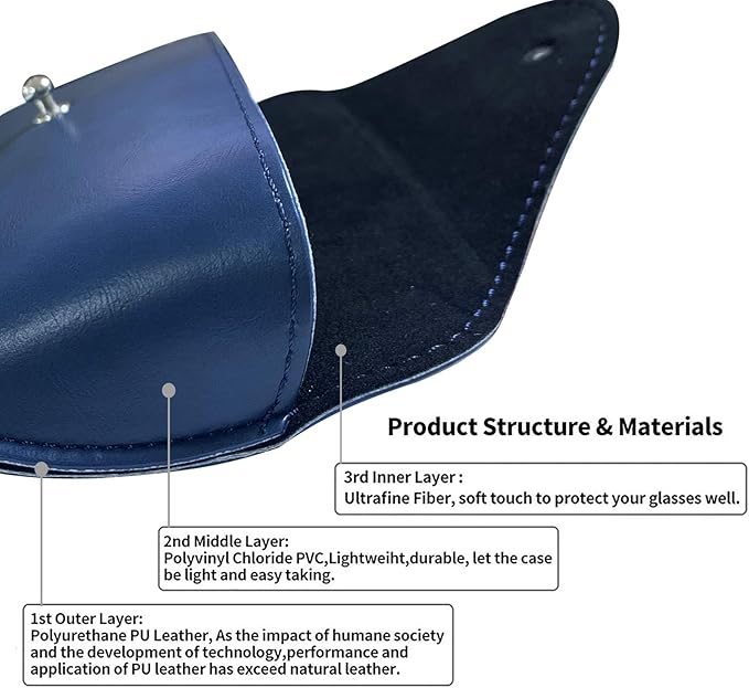 LogHog Portable Leather Glasses Case,Flexible Sunglasses Pouch Slim Case for Women Men Horizontal Eyeglass Case