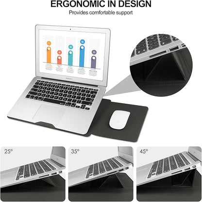 HoYiXi 13.3'' /13.6'' Laptop Sleeve Case Leather Bag with Stand Compatible with MacBook Pro 14/MacBook Air 13(M1 M2)/13.3'' Yoga/Dell XPS 13/HP/Matebook 14'' Laptop case, Grey