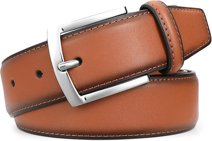 Men's Belt Genuine Leather Belt for Men Dress Casual Golf Jeans Pants 1 3/8"