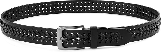MILORDE Leather Braided Belts for Men, Handmade, Causal Woven Leather Jeans daily wear