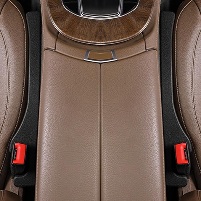 2 Pack Car Seat Gap Filler Car Seat Gap Interior Universal Fit PU Leather Car Seat Gap Plug for Filling Gaps Between Seats and Consoles Stop Things from Dropping