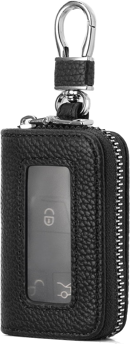 SENDEFN Universal Car Key Fob Case Leather Smart Remote Keychain Protector Holder