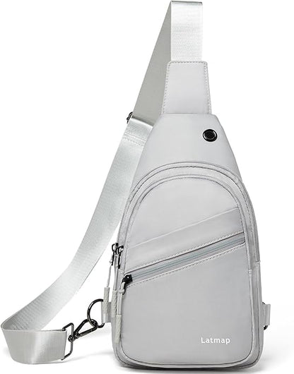 LATMAP Sling Bag For Women Faux Leather Small Casual Daypack Backpack Fanny Pack Crossbody Chest Bags Purse