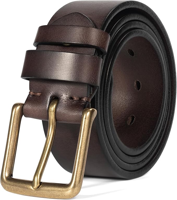 Thicken Full Grain Leather Mens Belt Heavy Duty Mens Work Belt Mens Belt High Hardness Buckle Packed In Gift Box