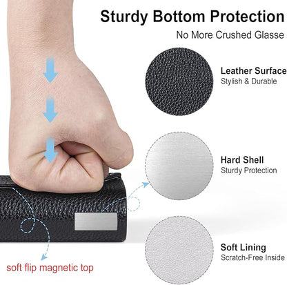 RayLove Ultimate Glasses Case Kit, Hard Shell Sunglasses and Eyeglass Case with Cleaning Cloth, Screwdriver, Ear Hooks