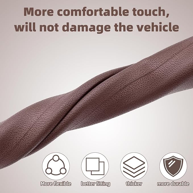 Penitue 2pcs Car Seat Gap Filler, No Drop Guard Universal Gap Organizer Between Seat and Console Prevents Phone Keys Cards Falling (Brown)