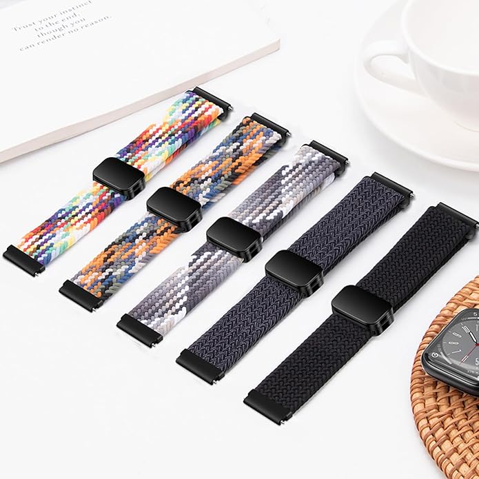 Mazoft Braided Sport Band Compatible with Samsung Galaxy Watch Band 7/FE/6/5/4/3 & Watch 5 Pro & 6/4 Classic &Gear S3/S2, 20mm & 22mm watch band for Samsung Watch 47mm 46mm 45mm 44mm 40mm 43/42/41mm