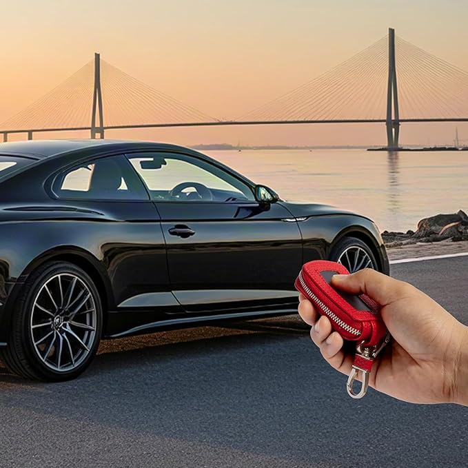 Yuoyar Premium Leather Key Fob Case - Universal Car Key Holder