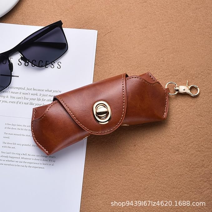 Vintage Leather Sunglasses Case, Portable Protective Case for Glasses Unisex Glasses Pouch Spectacles Organizer