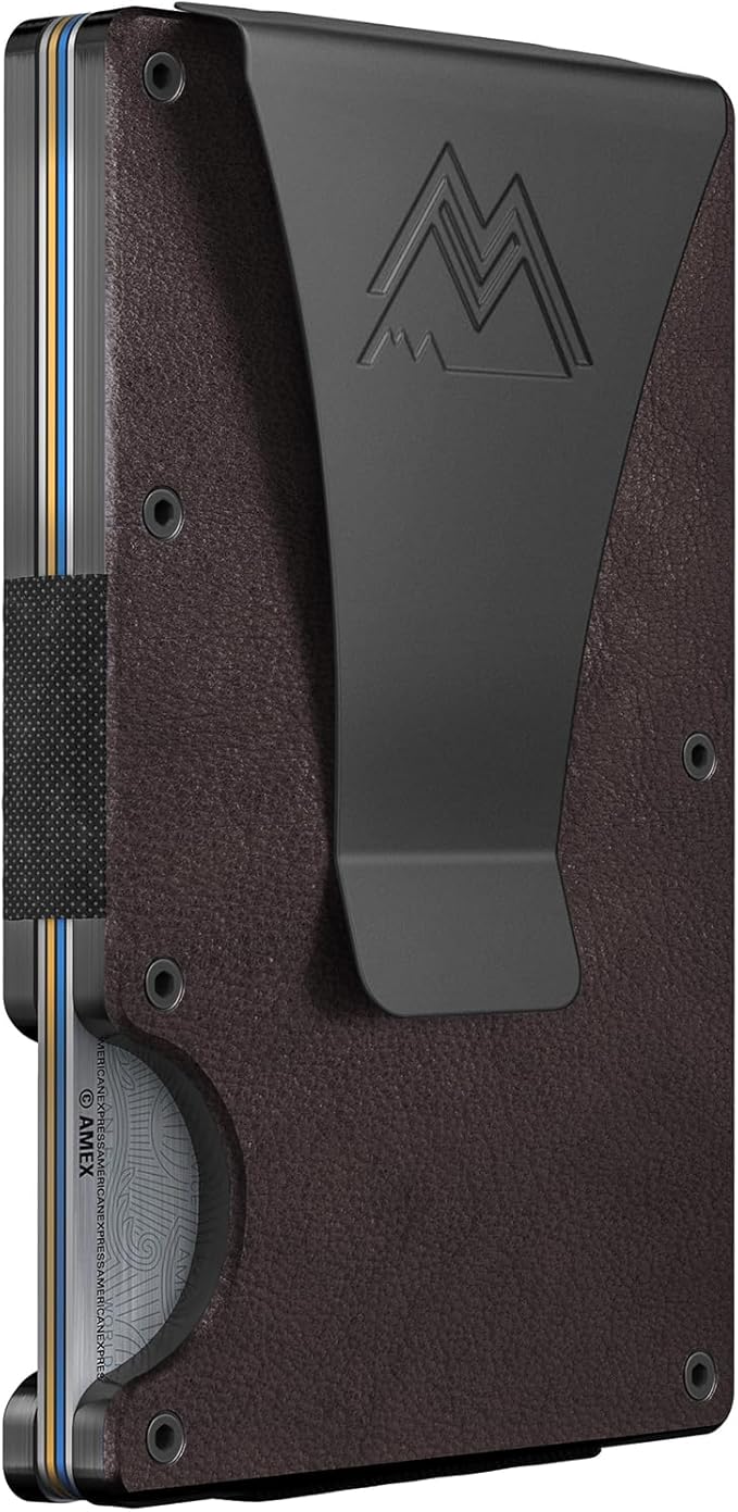 Mountain Voyage Co Minimalist Wallet for Men & Women - Slim RFID Wallet, Scratch Resistant, Credit Card Holder & Money Clip, Easily Removable Money & Cards, (Vintage Brown Leather)