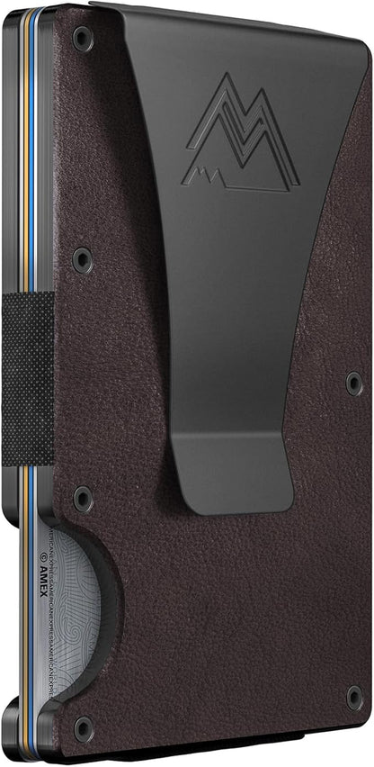 Mountain Voyage Co Minimalist Wallet for Men & Women - Slim RFID Wallet, Scratch Resistant, Credit Card Holder & Money Clip, Easily Removable Money & Cards, (Vintage Brown Leather)