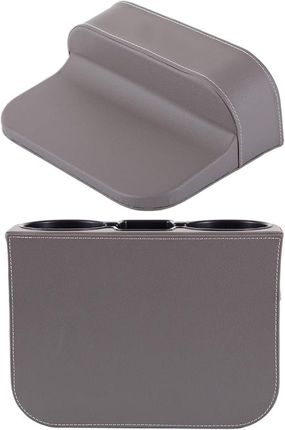 Car Seat Organizer Cup Drink Holders,Multifunctional Gap Filler Storage Box,Insert Organization Helps Reduce Distracted Driving&Holds phone Mount Mug Bottle Cellphones Coasters Wallet Cards (XBD-Gray)