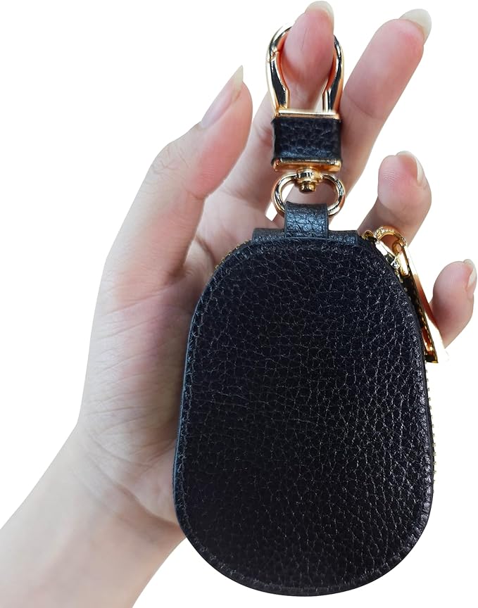 Universal Genuine Leather Car Key Fob Case – Premium Smart Key Holder for Remote Key Fobs