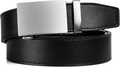 Founders & C Ratchet Belts for Men-Black/Brown Belt Leather 1 3/8" for Casual Dress-Micro Adjustable Belt