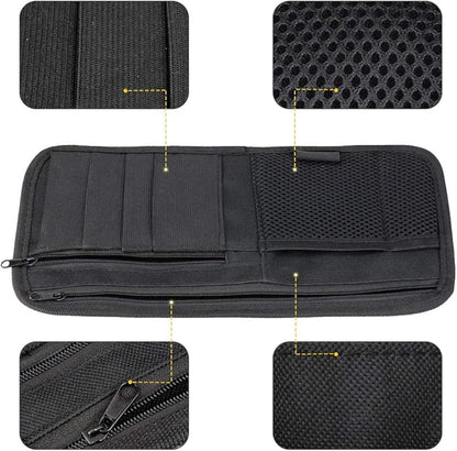LIVANS Car Sun Visor Organizer, Vehicle Visor Storage Pouch, Auto CD and Glasses Holder, Interior Car Accessories for Credit Card and Registration Document, Fits Most Cars, SUVs, Jeeps, Trucks
