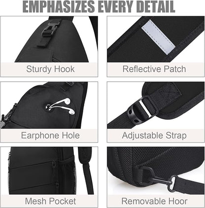Pritent Crossbody Bags for Women Men Trendy Sling Bag Backpack Casual Chest Bag with Convertible Shoulder Strap