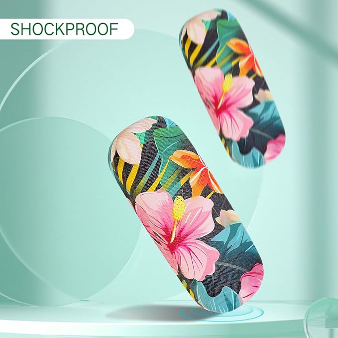PERFECTSIGHT Hard Shell Eyeglasses Case, PU Leather Protective Glasses Case, Cute Eyeglass Case for Women Men Girls