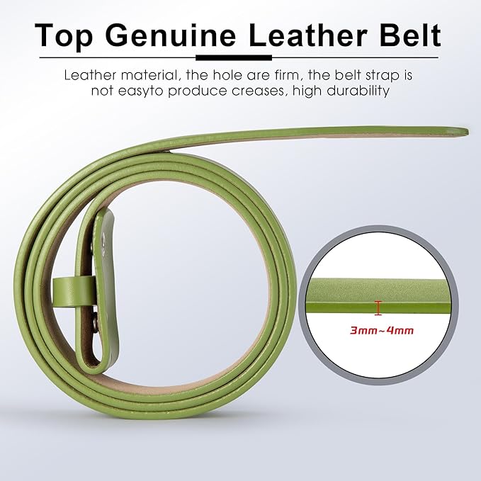 HJones Western Belts for Men without Buckle,Cowboy Belt Buckles for Men,1.5" Wide Genuine Leather Belt No Buckle