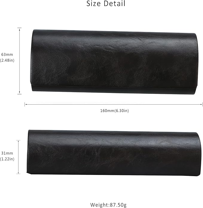 LifeArt Eyeglass Case Hard Shell, Portable Sunglass Case for Women and Men, fashionable PU Leather Eyeglass Case, Lightweight