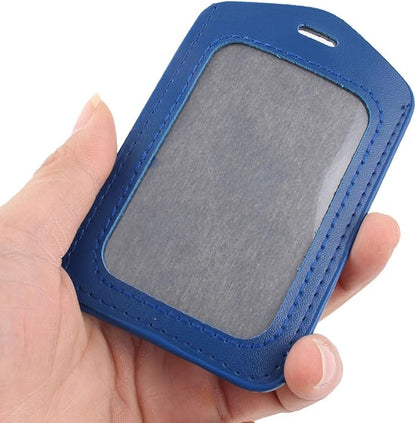 uxcell a12050700ux1086 Office Faux Leather Vertical Name Card ID Badge Holder Pouch (Pack of 10)