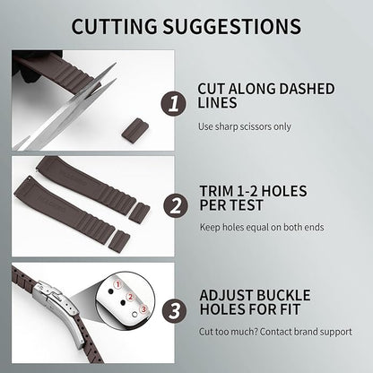 ULLCHRO Silicone Watch Band Quick Release Strap FKM Waterproof Watch Bands for Men 20mm 22mm Replacement Strap Sport Rubber Watchband