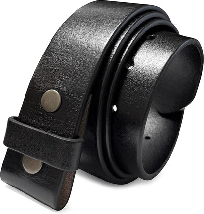 100% One-Piece Full Grain Leather Belt Straps with No Slot Hole/Slot Hole/Heavy-Duty, Multi Options 1-1/2" (38mm) Wide