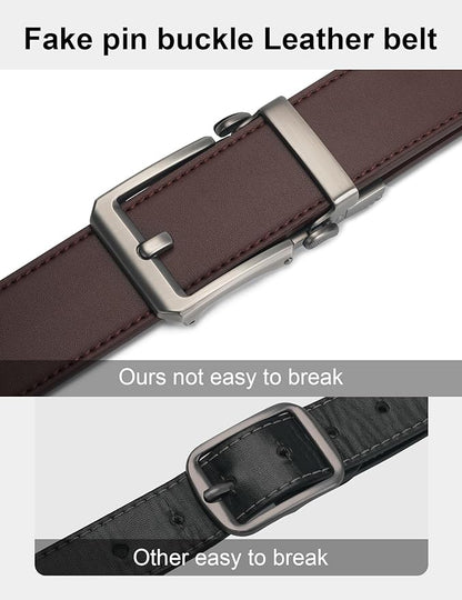 JUKMO 1.5" (38mm) Leather Ratchet Belt for Men in Gift Box