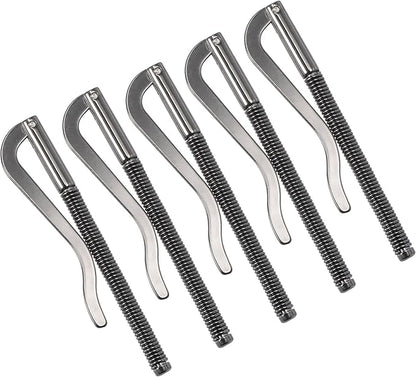 PATIKIL 75mm Spring Clip Bar, Metal Slim Open Coil Holder Clamp for Wallet Credit Card Leather Craft - 5 Pack (Black)