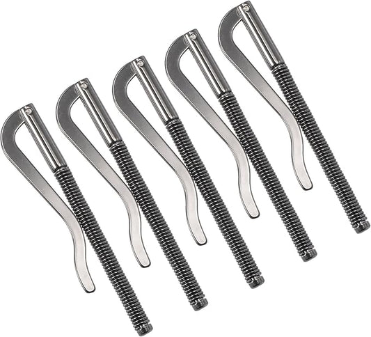 PATIKIL 75mm Spring Clip Bar, Metal Slim Open Coil Holder Clamp for Wallet Credit Card Leather Craft - 5 Pack (Black)