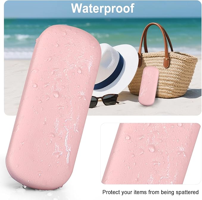 RayLove Glasses Case Hard Shell Eyeglass Case with Cleaning Cloth, PU Leather Protective Eye Glass Cases Fits Most Sunglasses