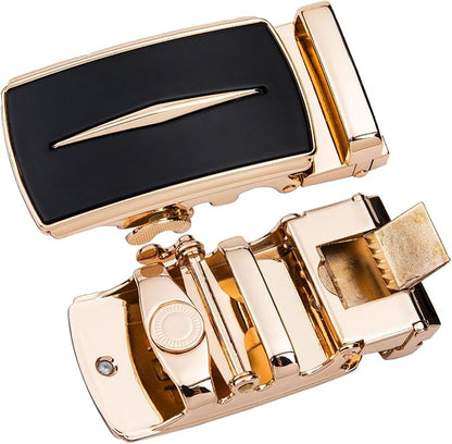 Dubulle Designer Ratchet Belt for Men Leather Fashion Adjustable Automatic Buckle Sliding Removable Dress Casual
