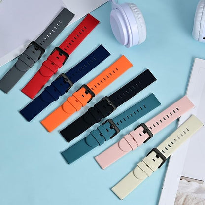 BISONSTRAP Silicone Watch Bands, Slim Watch Straps with Quick Release, 18mm, Orange with Black Buckle