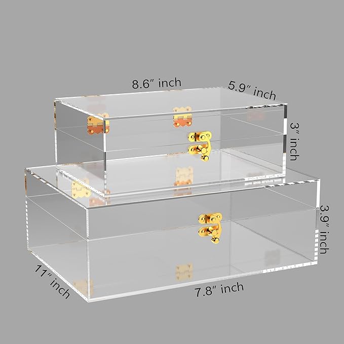 8668 Multi-purpose Storage Boxes. Modern Acrylic Decorative Boxes to store Jewelries, Accessories, Keepsakes.