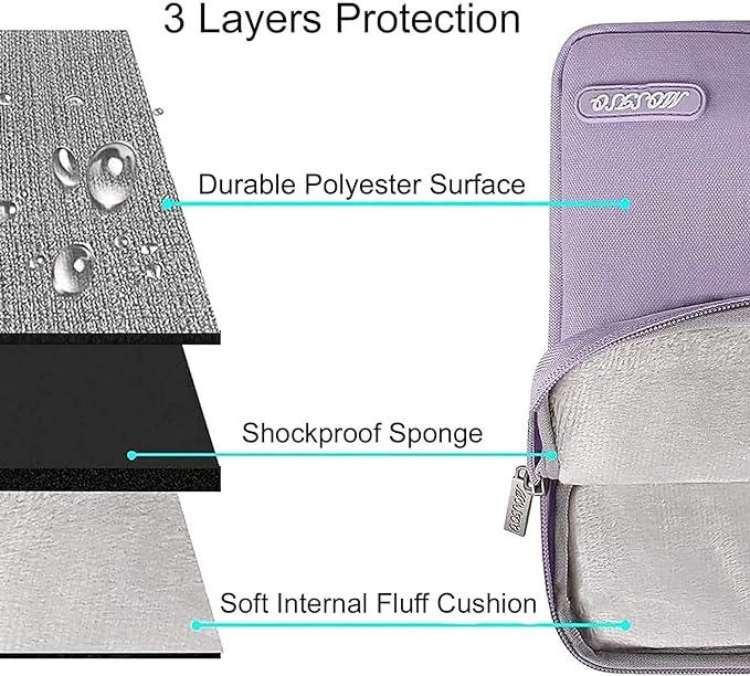MOSISO Laptop Case 13 inch, Laptop Sleeve Compatible with MacBook Neo/Air/Pro 13 inch with A18/M5/M4/M3/M2/M1 Chip 2026-2016, Polyester Vertical Computer Sleeve Bag with Pocket, Purple