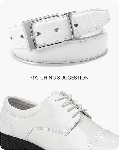 CHAOREN Reversible Belt Men 1 Piece - 1.25" Leather Dress Belt - Trim to Fit for Elegant Style